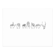 Lesbian in Sign Language Postcard