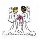 postcard - This interracial lesbian couple shows that race and gender don't matter when you find love.  This great gift is perfect for anyone who is marrying their same sex partner, show everyone that you are in love and nothing will stop you from declaring your love. Great to show everyone you were just married, or for use as wedding favors or invitations.
