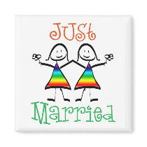 Lesbian Just Married magnets