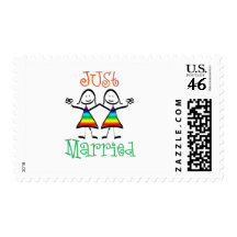 Lesbian Just Married Postage