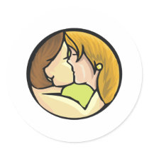 lesbian kiss stickers