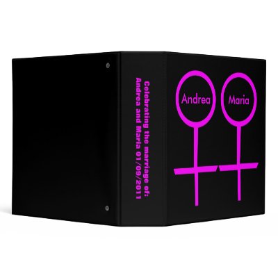 Lesbian Lovers Customizable Wedding Album Vinyl Binder