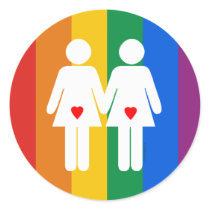 Lesbian Lovers - Round Stickers