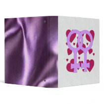 Lesbian Marriage Hearts 3 Ring Binders
