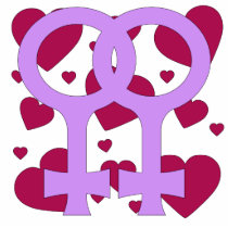 Lesbian Marriage Hearts Acrylic Cut Outs