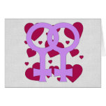 Lesbian Marriage Hearts Card
