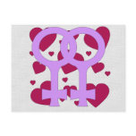 Lesbian Marriage Hearts Post Card