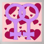 Lesbian Marriage Hearts Print