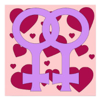 Lesbian Marriage Hearts Print