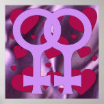 Lesbian Marriage Hearts Print