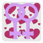 Lesbian Marriage Hearts Stickers