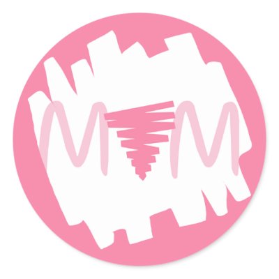 "Lesbian Mom Triangle" Round Stickers by thelaststraw