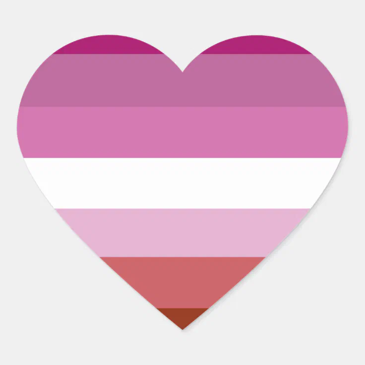 Lesbian Pride Flag Heart Sticker Zazzle