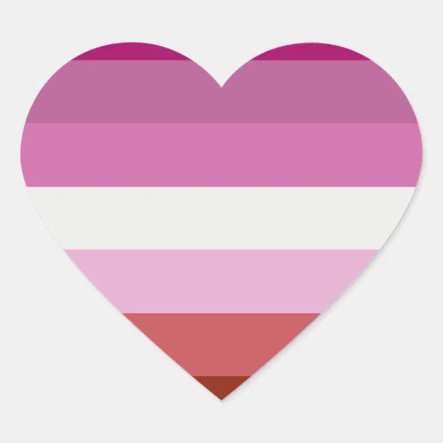 Lesbian Pride Flag Heart Stickers Zazzle