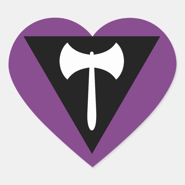 Lesbian Pride Flag Purple Axe Heart Sticker Zazzle