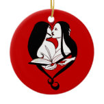 Lesbian Romance Brown & White ornaments