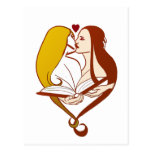 Lesbian Romance Sepia Gold postcards