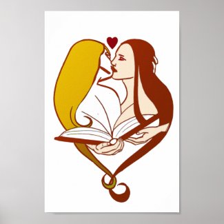 Lesbian Romance Sepia Gold zazzle_print