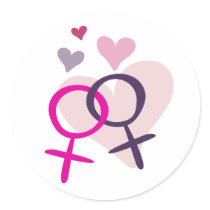 Lesbian Venus Entwined stickers by WildeWear Lesbian Venus Entwined stickers