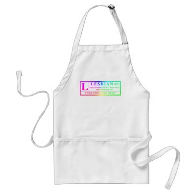 Lesbian Warning Label. Aprons by chromatosis
