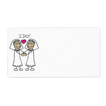 Lesbian Wedding Bridal Shipping Label