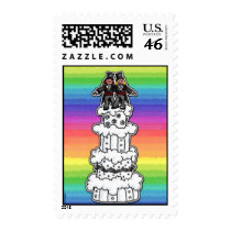 lesbian wedding cake 3 postage stamp