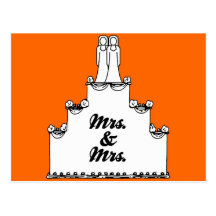 LESBIAN WEDDING CAKE MRS AND MRS -.png Post Cards
