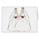 postcard - Lesbian wedding cards and customizable commitment ceremony cards for the lesbian marriage of two brides getting married. Personalize these gay wedding day gifts by adding your own personalized touch, like the brides' names or wedding date. Great gifts for gay women getting married to each other. Brought to you by Gay Wedding Day.