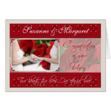 Lesbian Wedding Congratulations Personalized Card