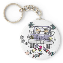 Lesbian Wedding Just Married Key Chain