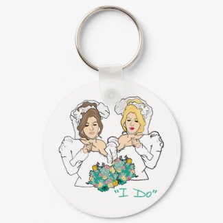 Lesbian Wedding keychain