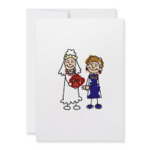 Lesbian Wedding One Bride Invitations