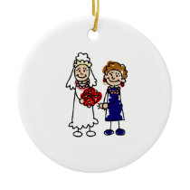 Lesbian Wedding One Bride Ornament
