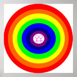 Lesbians Round Rainbow Poster