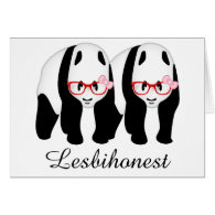 LESBIHONEST pandas Greeting Card