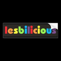 Lesbilicious (Banner) Bumper Sticker bumper stickers