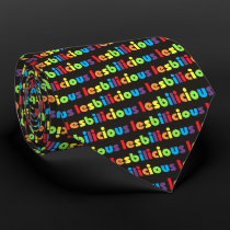 Lesbilicious (Banner) Tie by Azodnem Lesbilicious (Banner) Tie