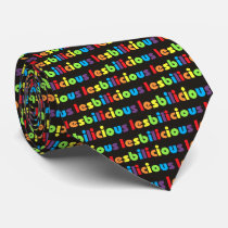 Lesbilicious (Banner) Tie by Azodnem Lesbilicious (Banner) Tie