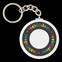Lesbilicious (Circle) Keychain keychains