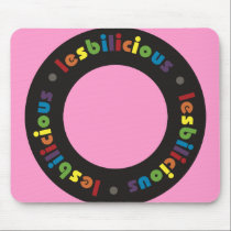 Lesbilicious (Circle) Mousepad mousepads