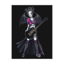 "Leslie" Black Beauty Guitar Rocker Fairy postcards by mykajelina "Leslie" Black Beauty Guitar Rocker Fairy postcards