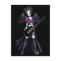 "Leslie" Black Beauty Guitar Rocker Fairy postcards