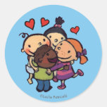 Leslie Patricelli Group Hug with Friends Classic Round Sticker