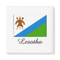 Lesotho Flag Design magnets
