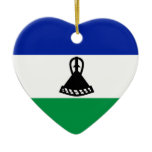 Lesotho Flag Heart Christmas Tree Ornament