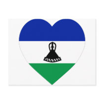 Lesotho Flag Heart postcards