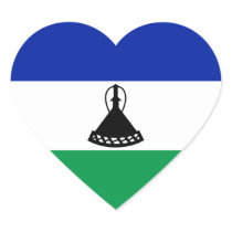Lesotho Flag Heart Sticker