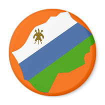 Lesotho flag map magnets