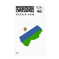 Lesotho flag map postage
