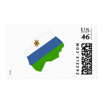 Lesotho flag map postage